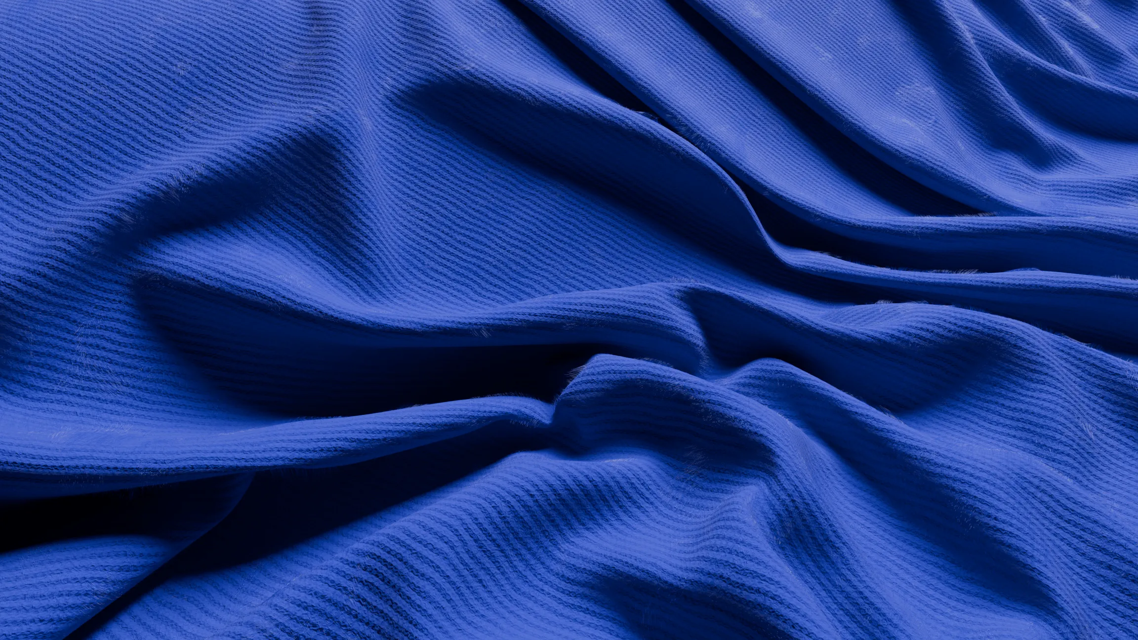 Blue textured fabric cloth simulation