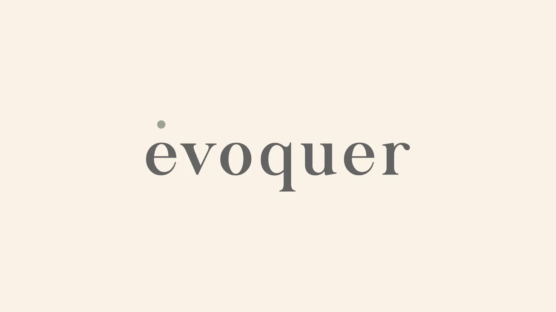 Évoquer wordmark logotype on a warm cream background