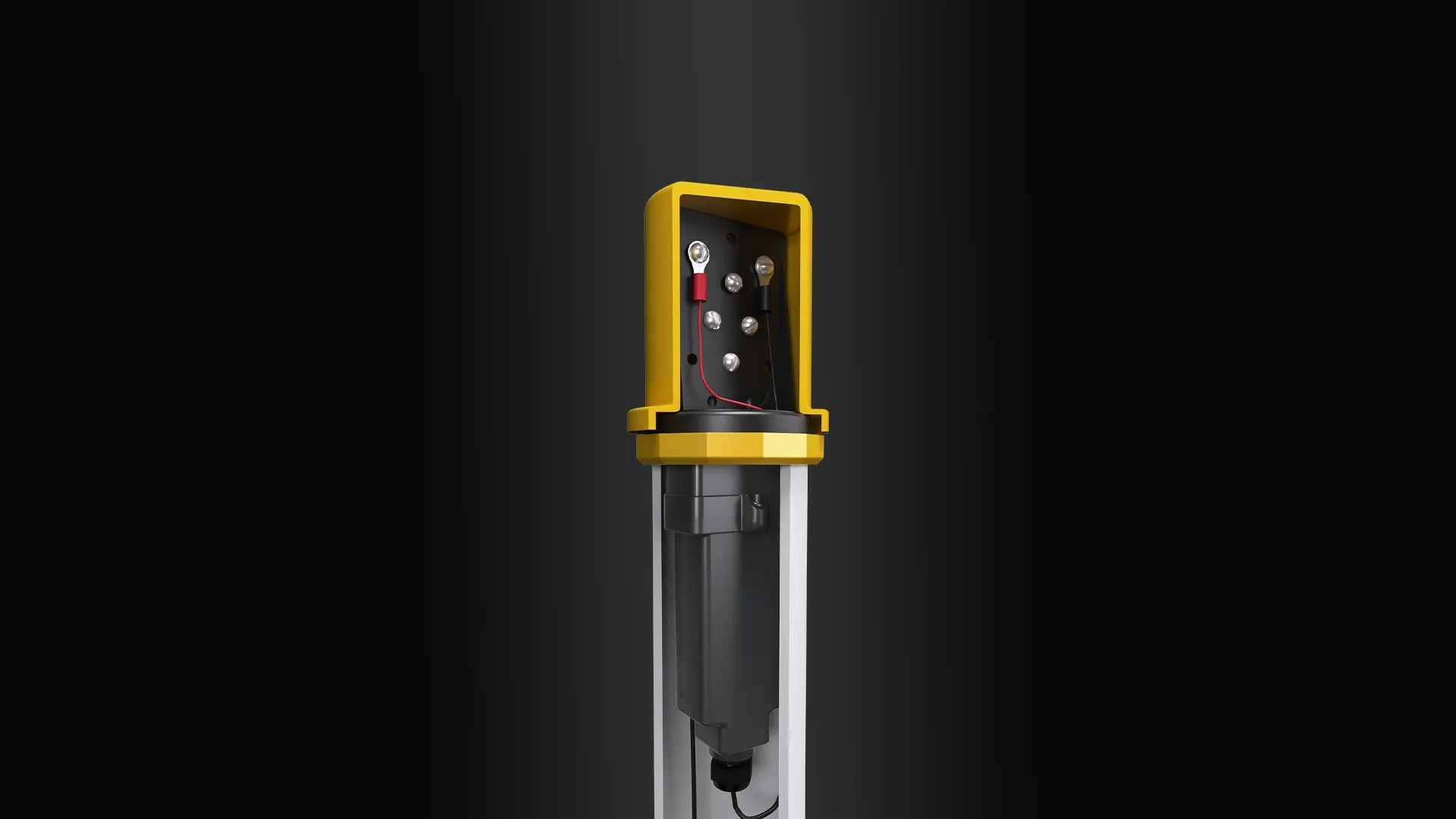Remote monitoring system — yellow handheld device on dark background
