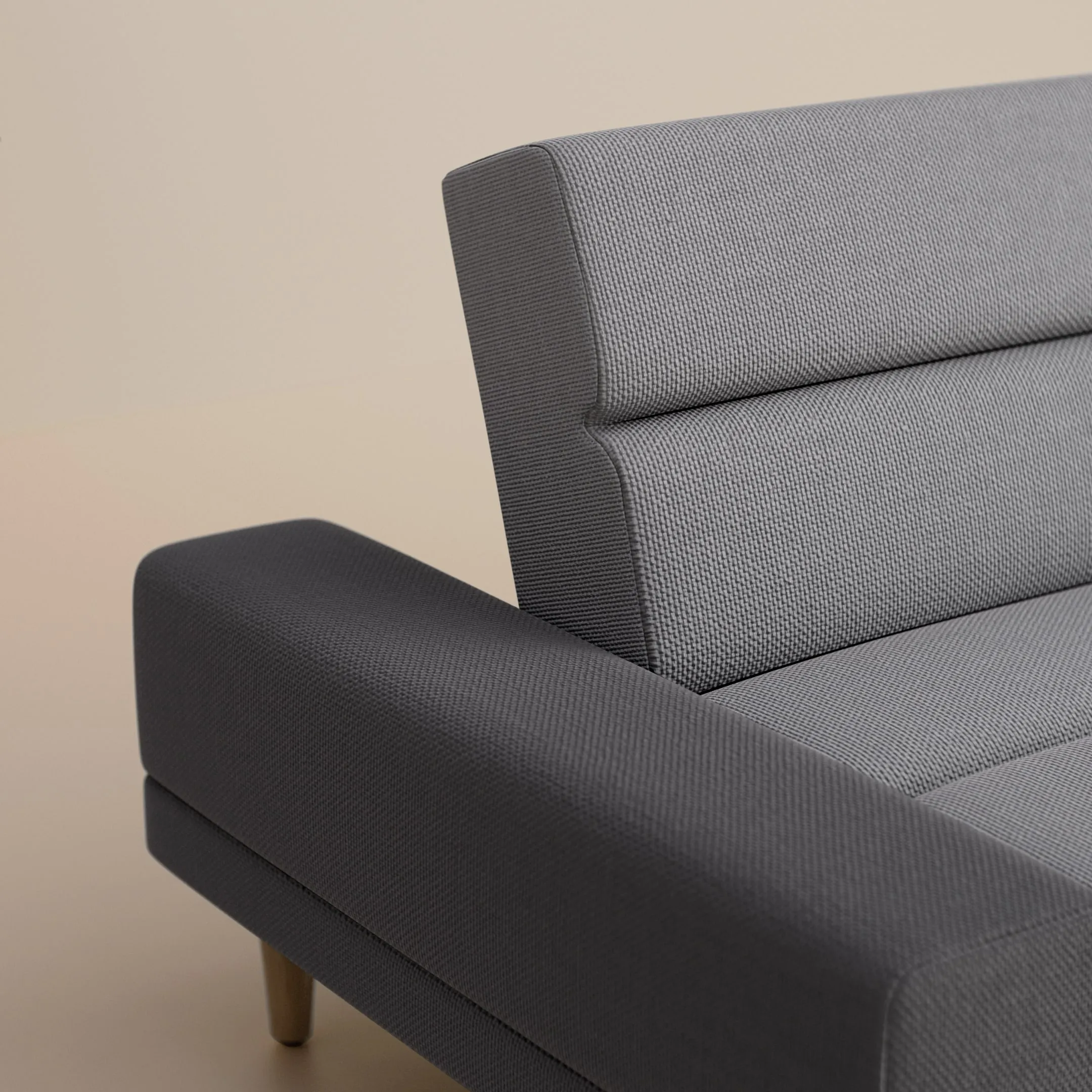 Malmo sofa bed — backrest and armrest detail