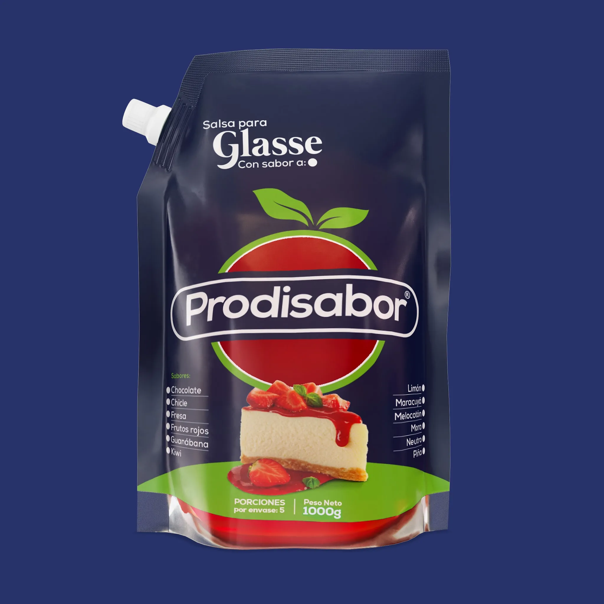 Glasse pouch packaging render with cheese product