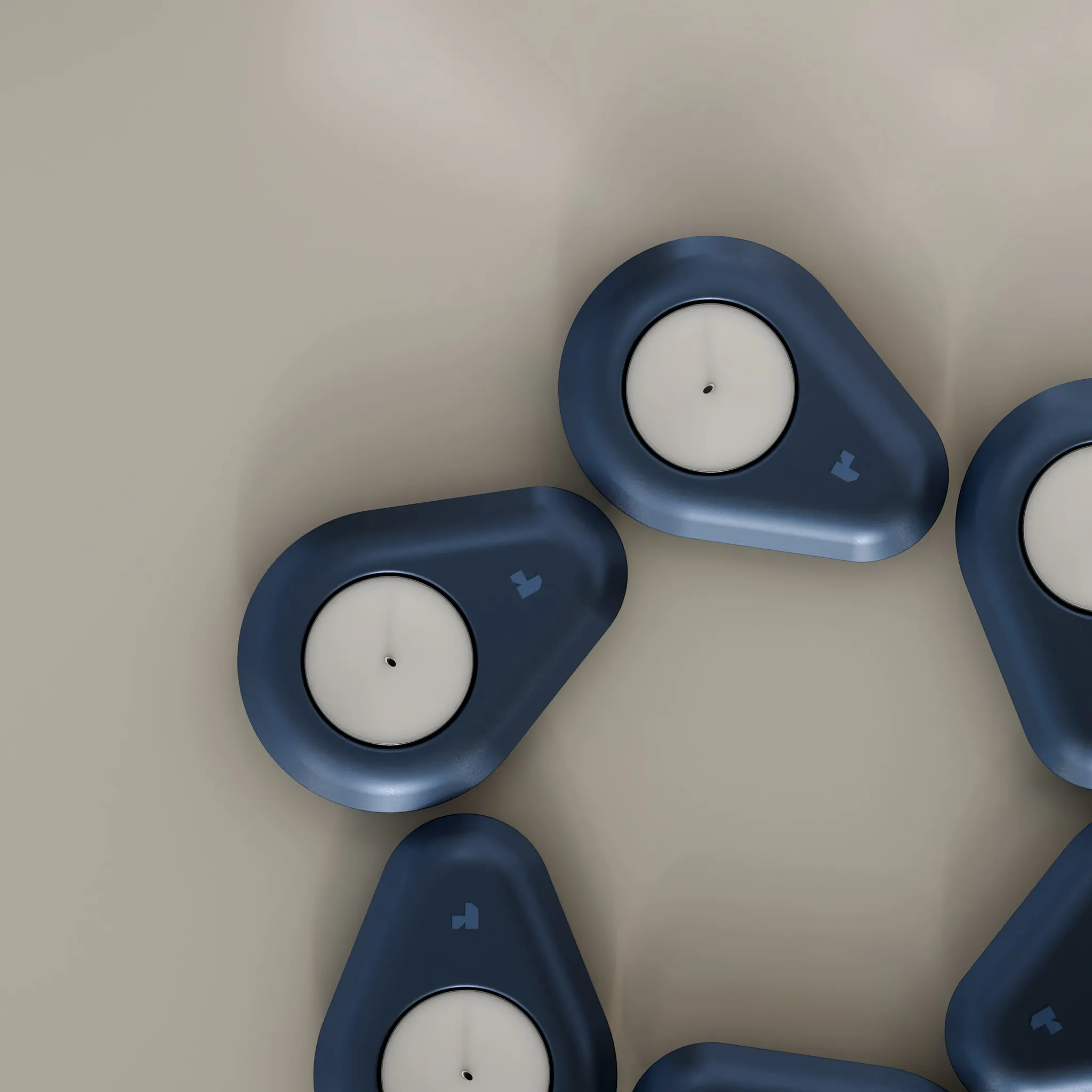 Gota tea candle holders — top-down view of several units