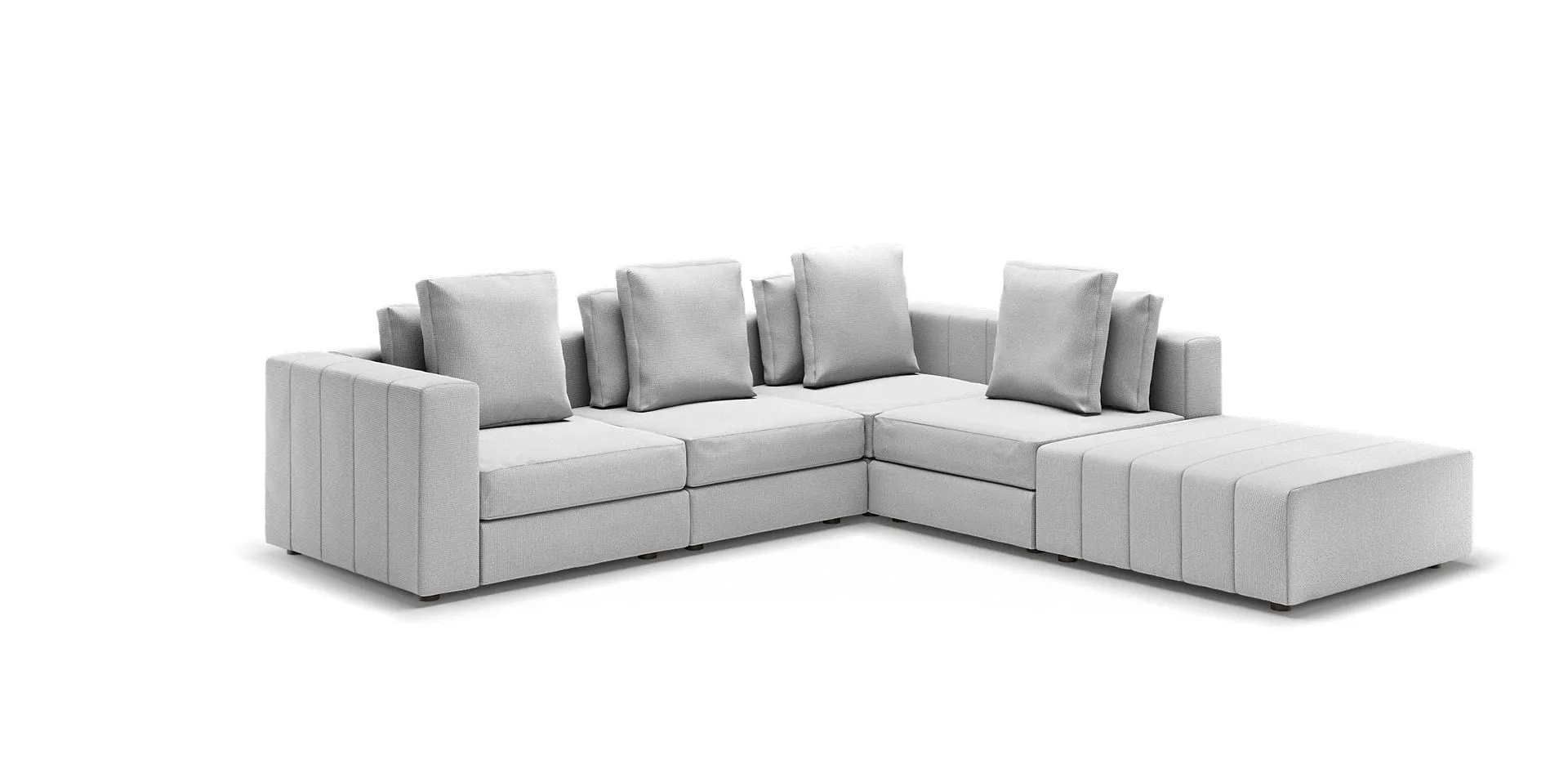 Modular L-shaped sofa — full living room composition