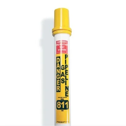 Cathodic protection test station marking a gas pipeline